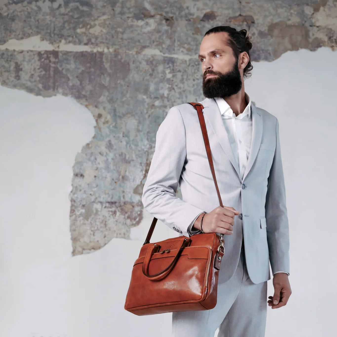 Borsa per laptop in pelle marrone - Orlando: Colore Cognac