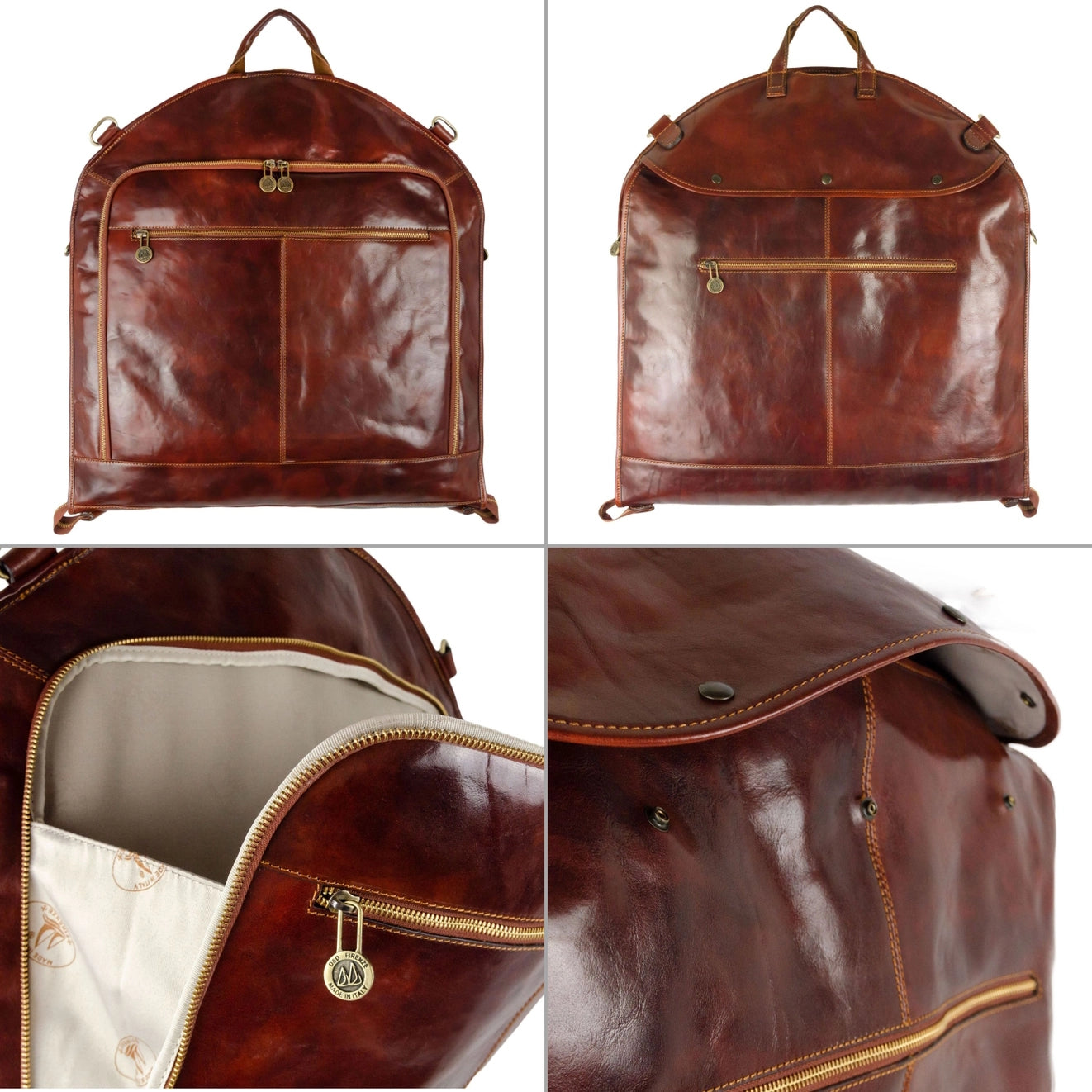 Borsa porta abiti in pelle artigianale