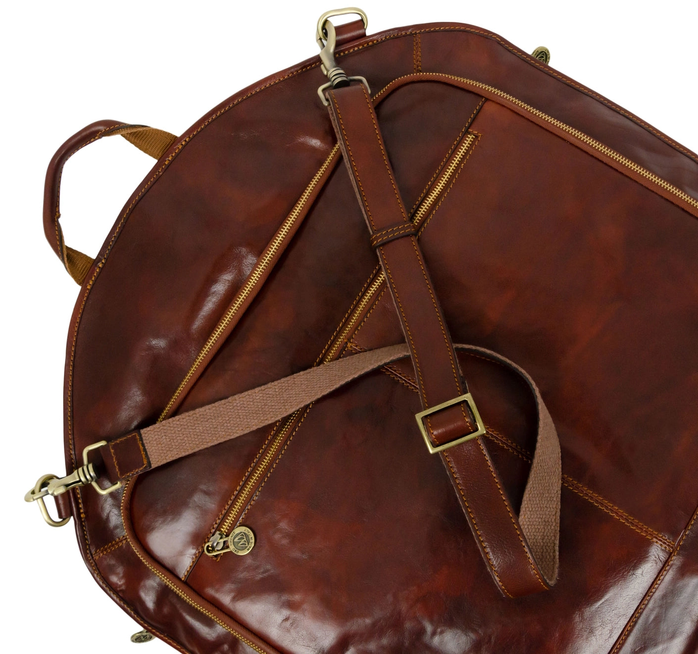 Borsa porta abiti in pelle artigianale