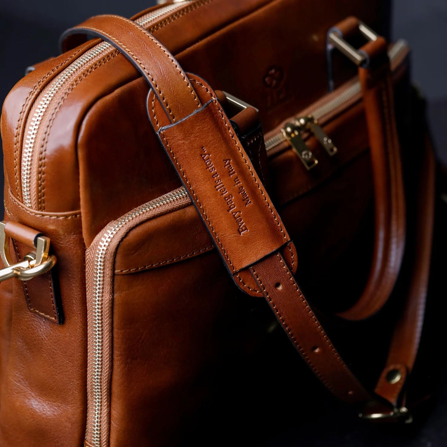 Borsa per laptop in pelle marrone - Orlando: Colore Cognac