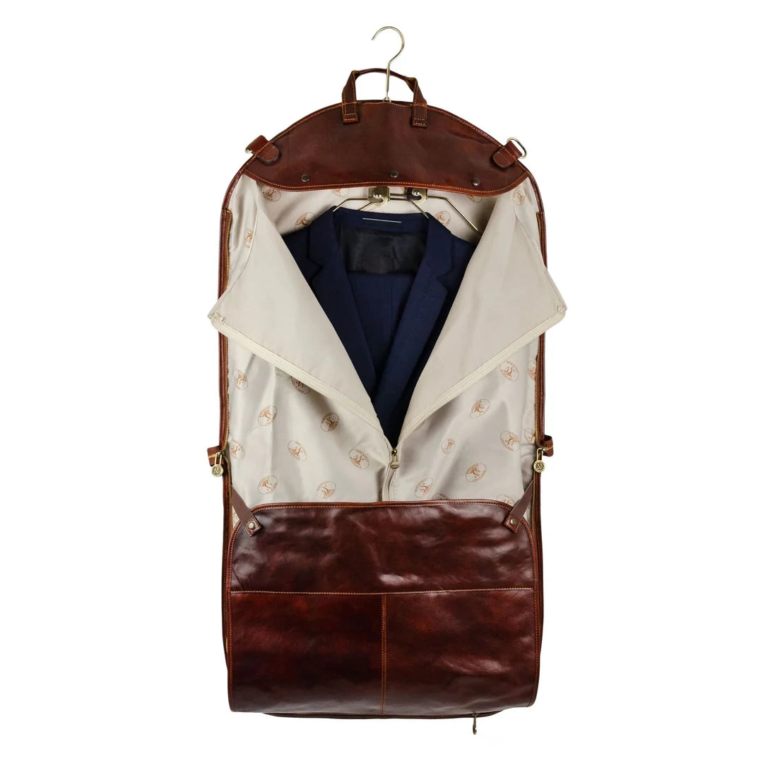 Borsa porta abiti in pelle artigianale