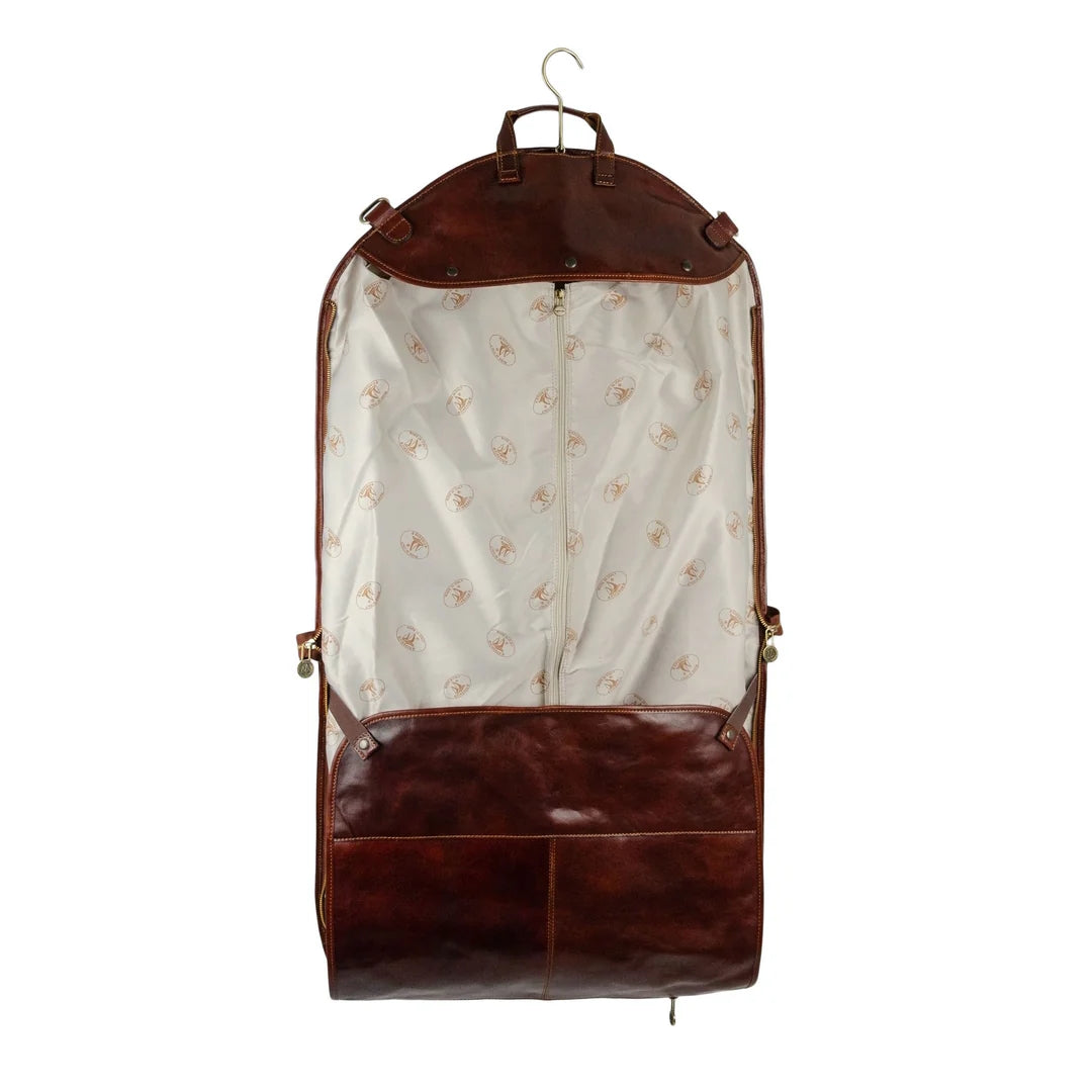 Borsa porta abiti in pelle artigianale