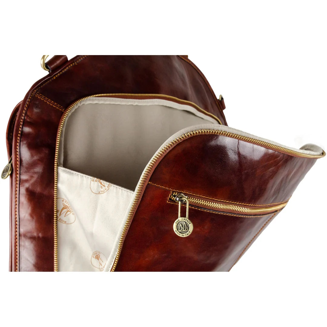 Borsa porta abiti in pelle artigianale