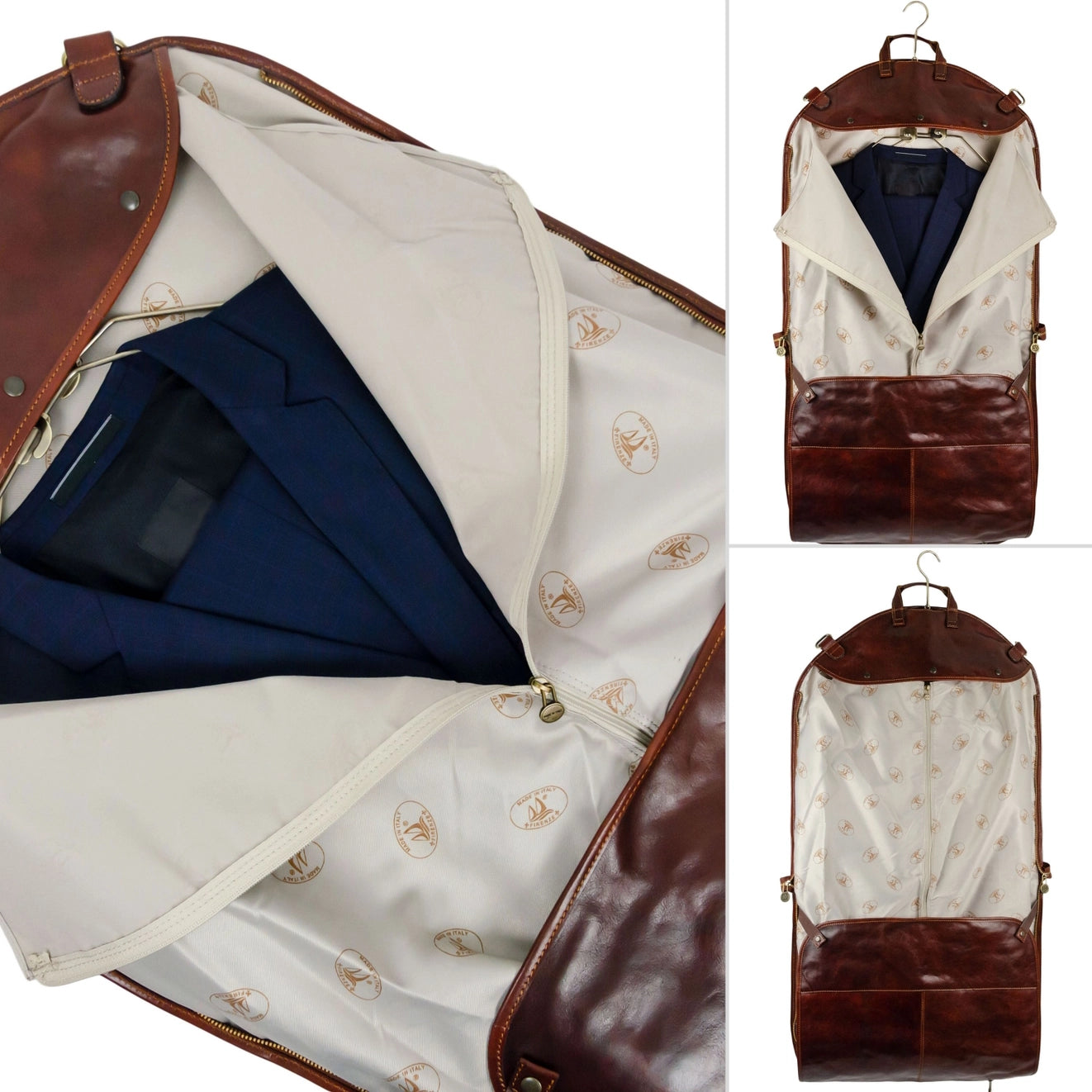 Borsa porta abiti in pelle artigianale