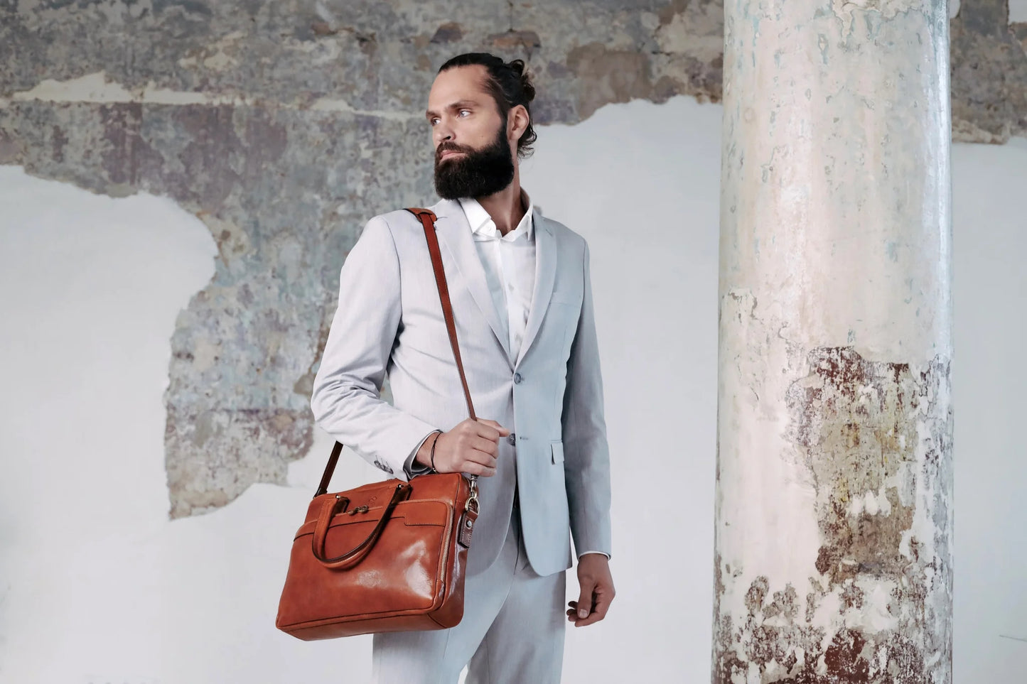 Borsa per laptop in pelle marrone - Orlando: Colore Cognac