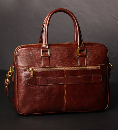 Borsa per laptop in pelle marrone - Orlando: Marrone