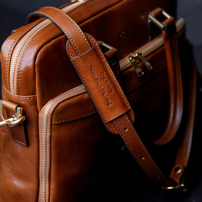 Borsa per laptop in pelle marrone - Orlando: Colore Cognac