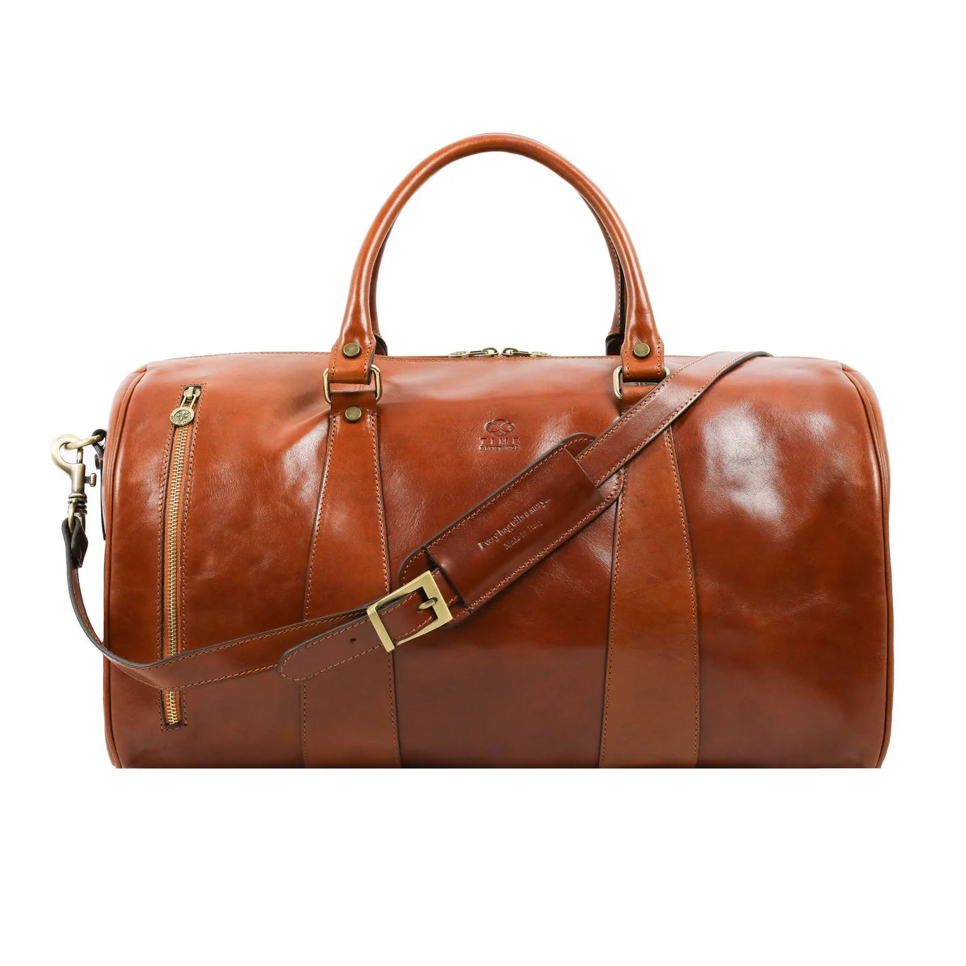 Borsone in pelle artigianale Made in Italy - Wise Children - Cognac