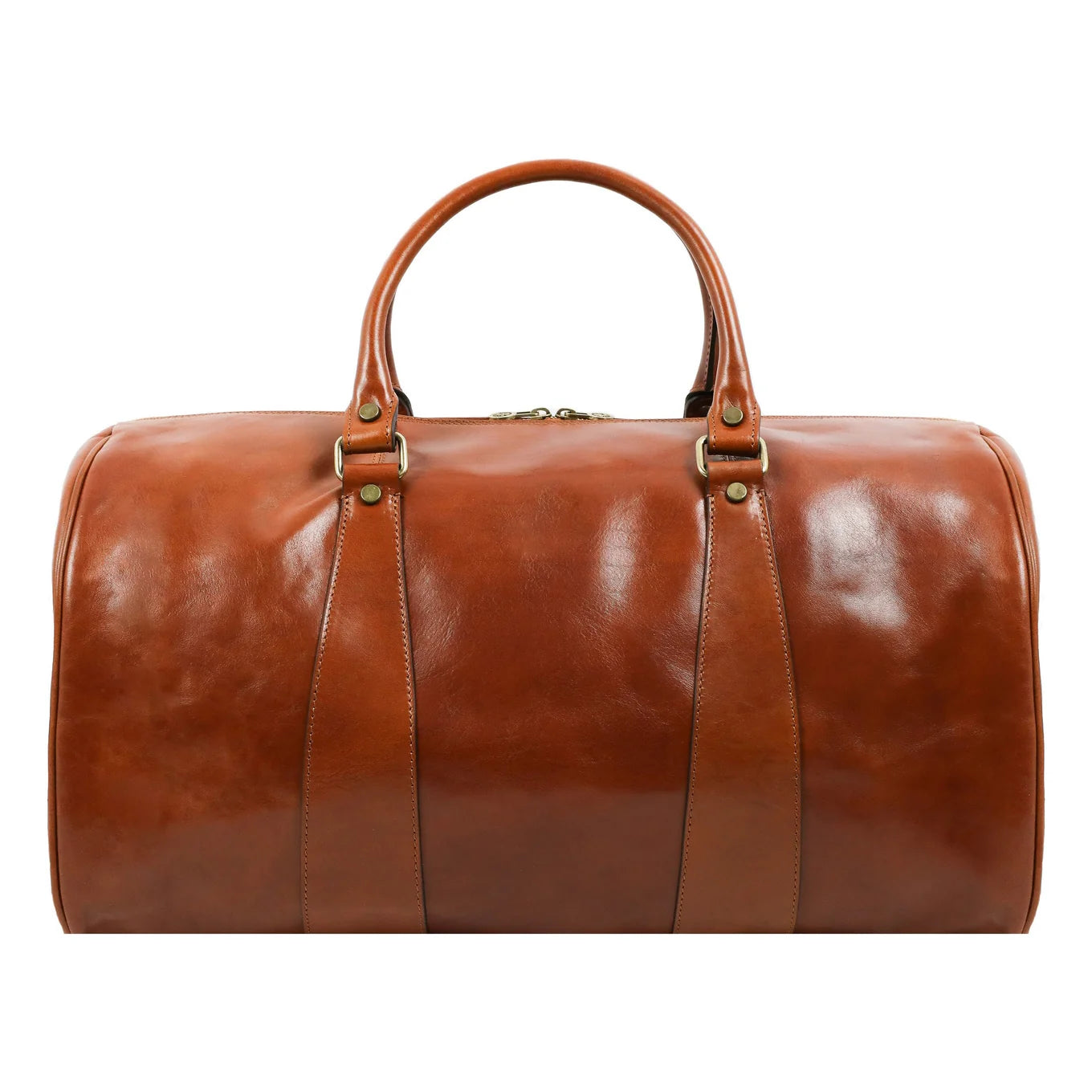 Borsone in pelle artigianale Made in Italy - Wise Children - Cognac